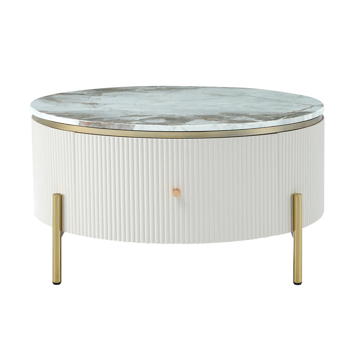 Modern Round Coffee Table with 2 Drawers R15849