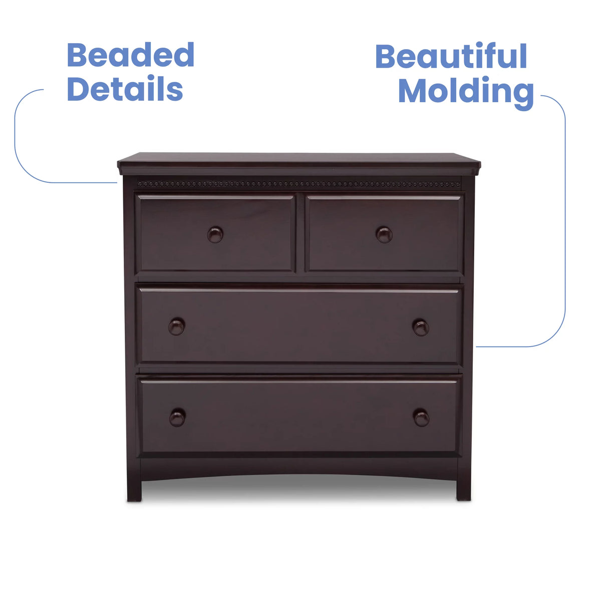 3 Drawer Dresser with Changing Top, Grey C3374