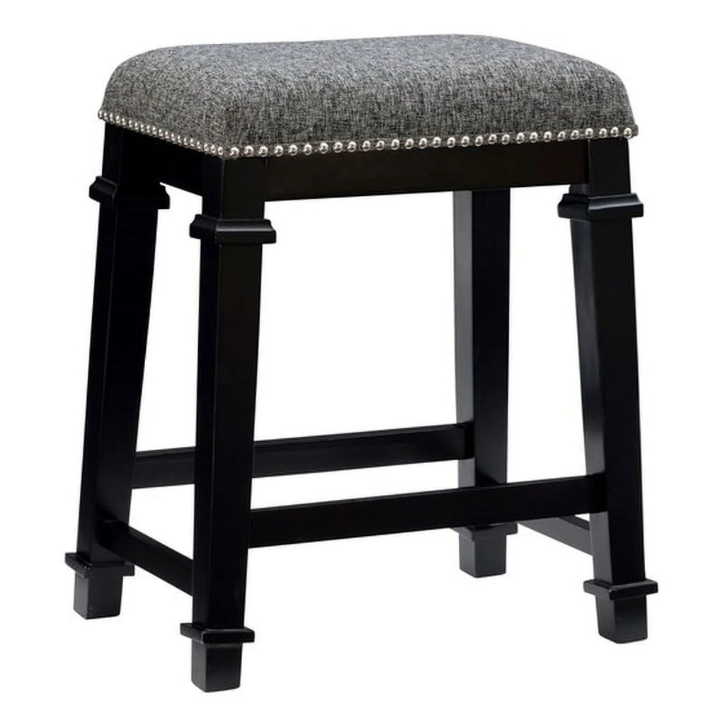 Black Wood Backless Counter Stool P38852