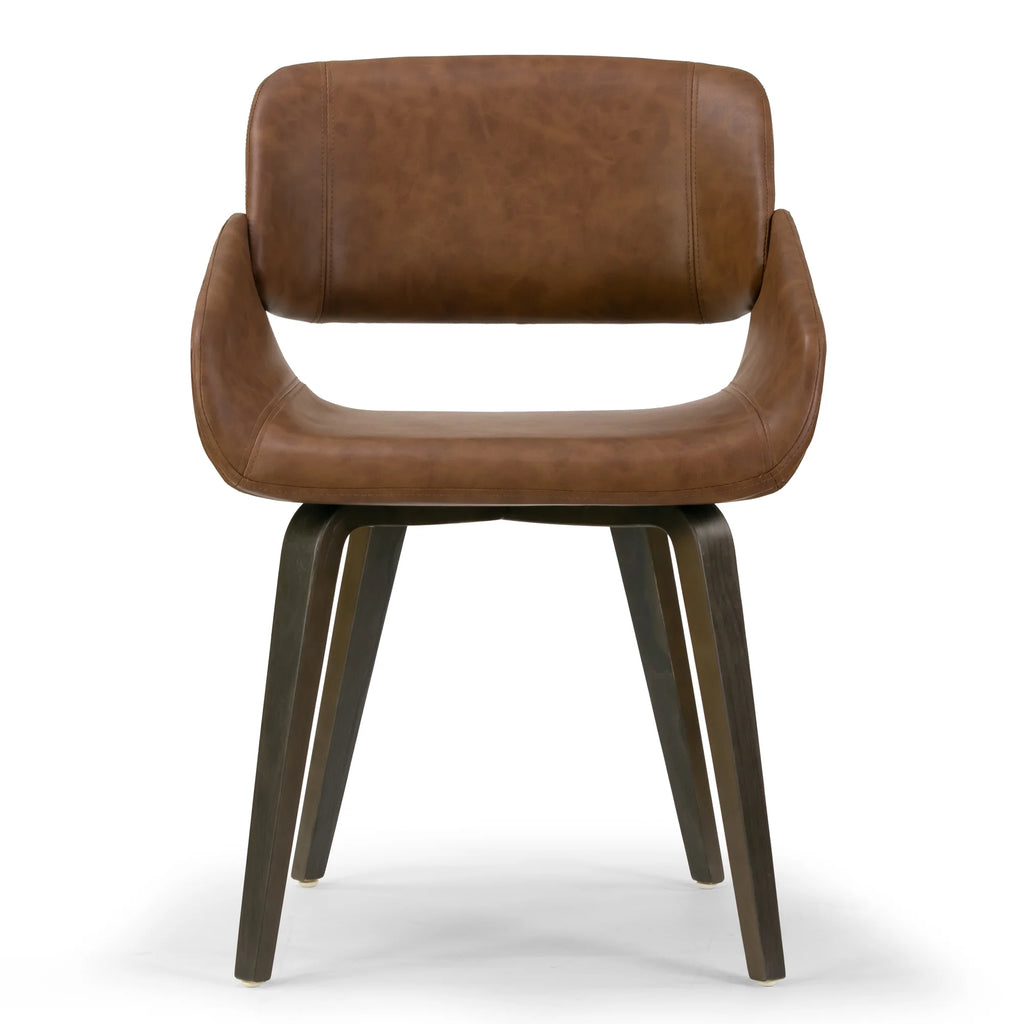 Brown Upholstered Dining Chair with Wood Legs A879350