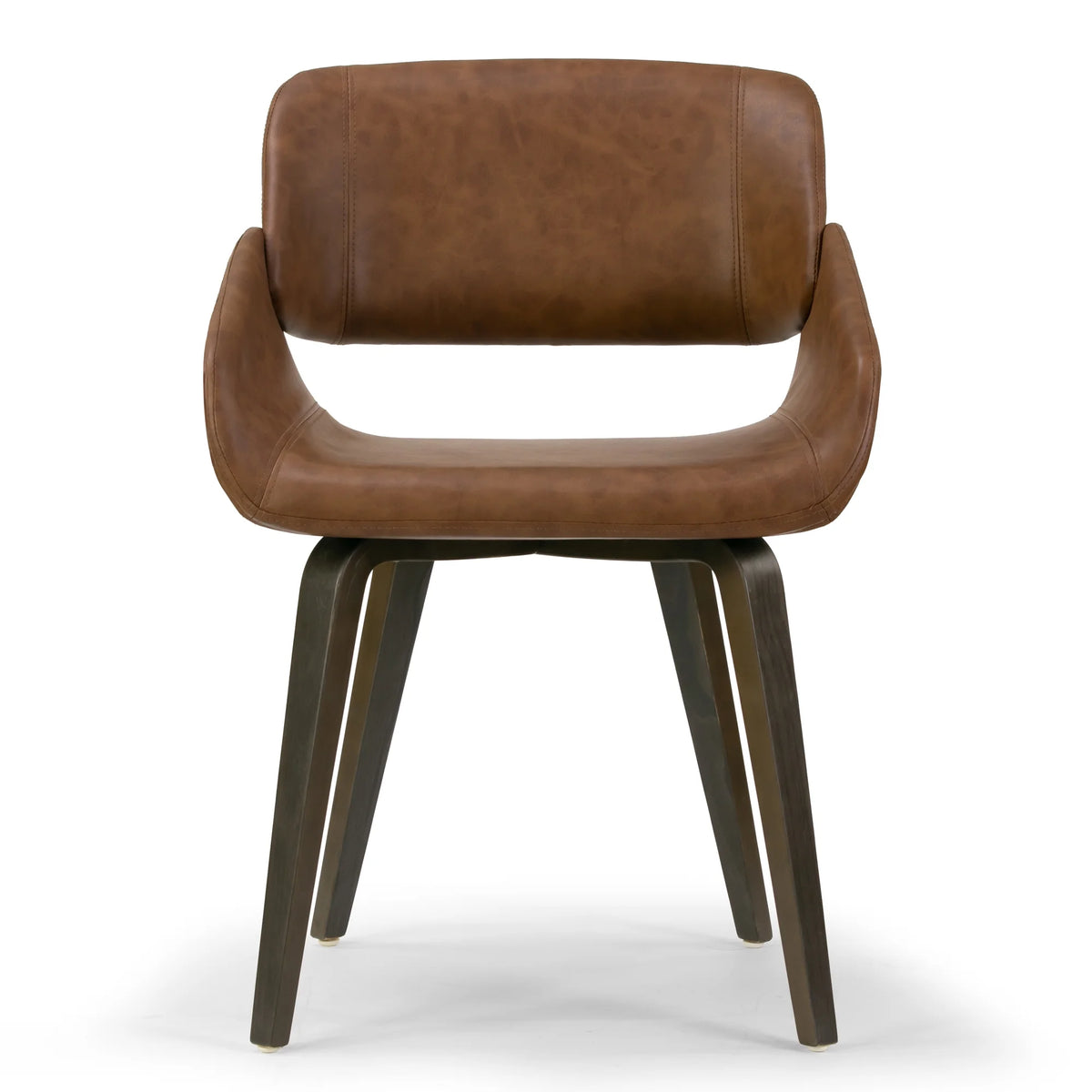 Brown Upholstered Dining Chair with Wood Legs A879350