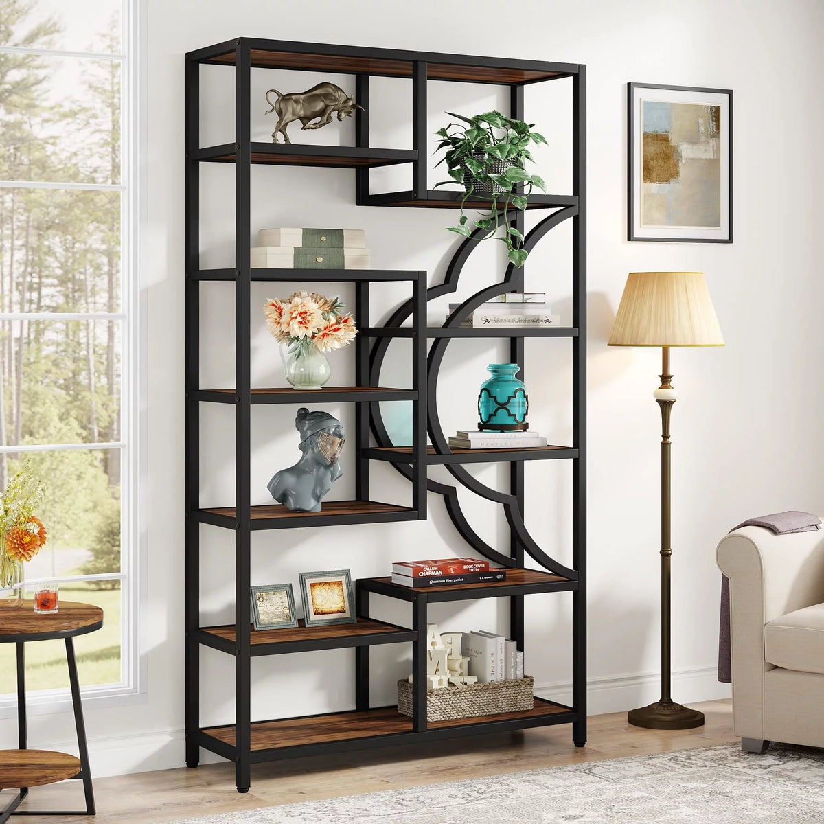 11-Shelves Tall Bookshelf 2PCS C2564