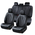 Black 5 Seats Leatherette Car Seat Covers Full Set D8295