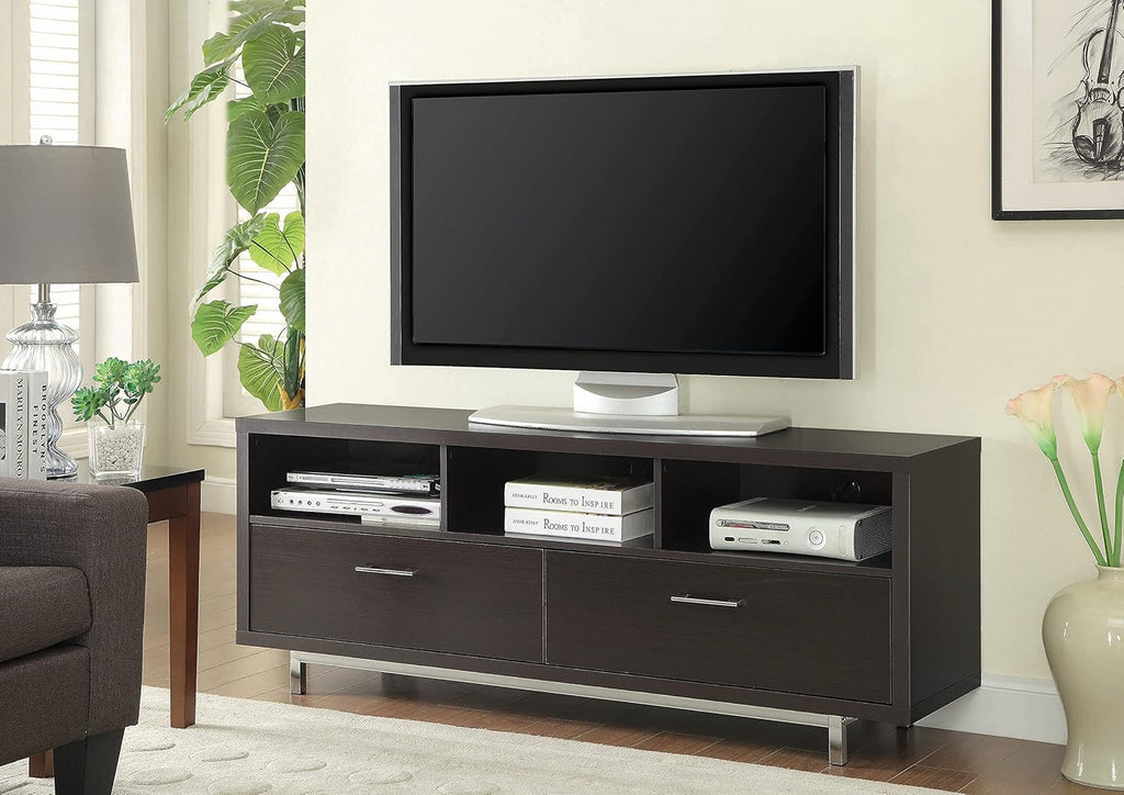 Cappuccino TV Console with 3 Storage Compartments and 2 Drawers T2547