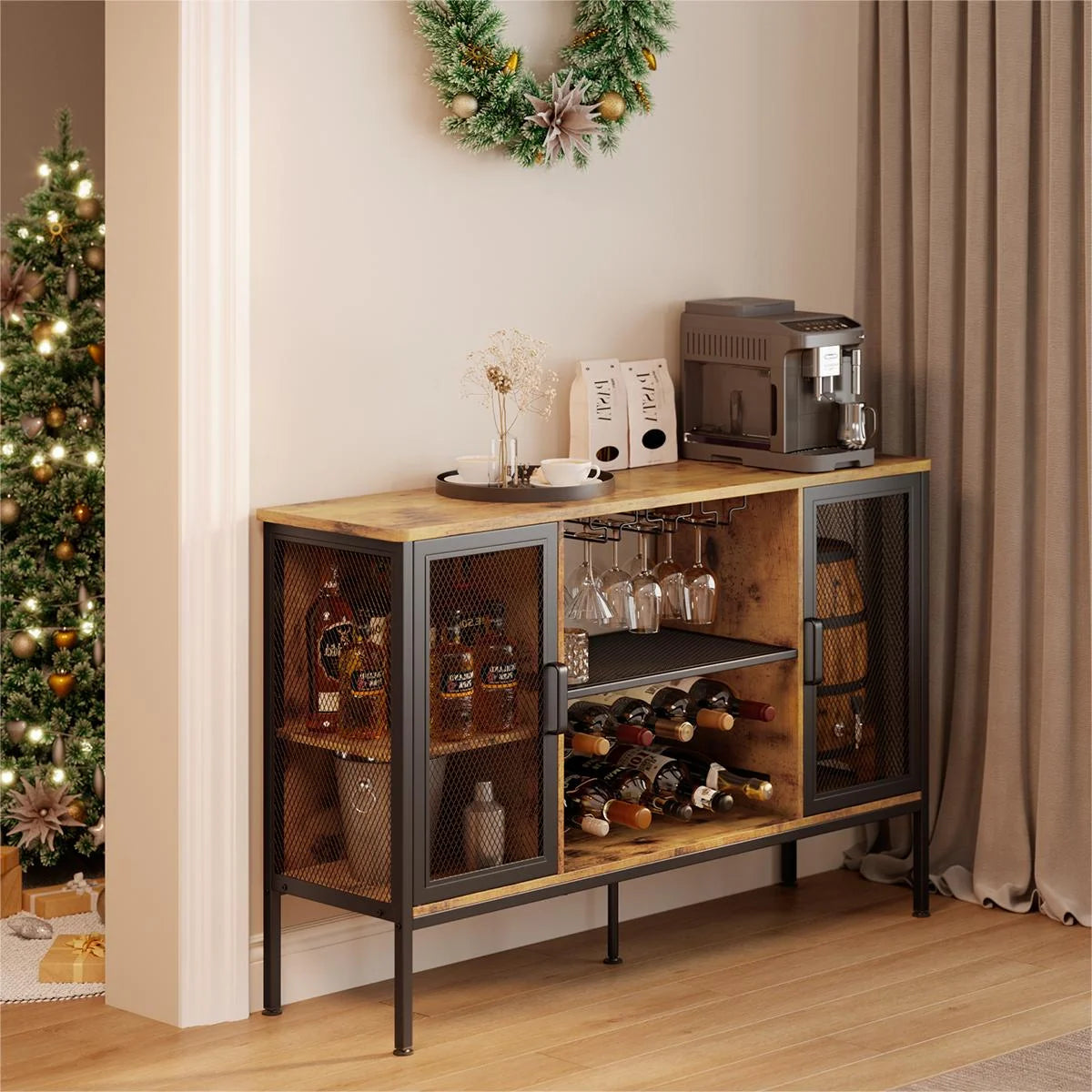 Wine Bar Cabinet with Wine Racks C42000