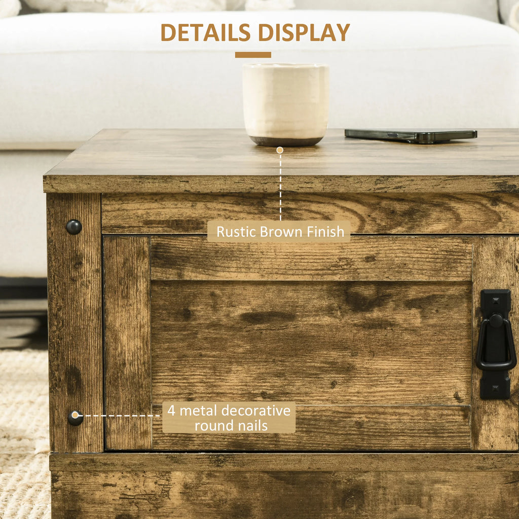 Vintage Rustic Storage Coffee Table Y3742