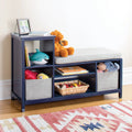 Kids' Wooden Bookshelf and Toy Storage Bench with Bins Y35783