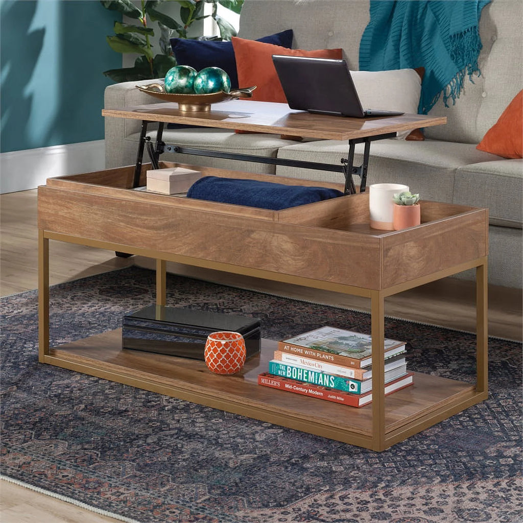 Modern Engineered Wood Lift-Top Coffee Table in Brown L662953
