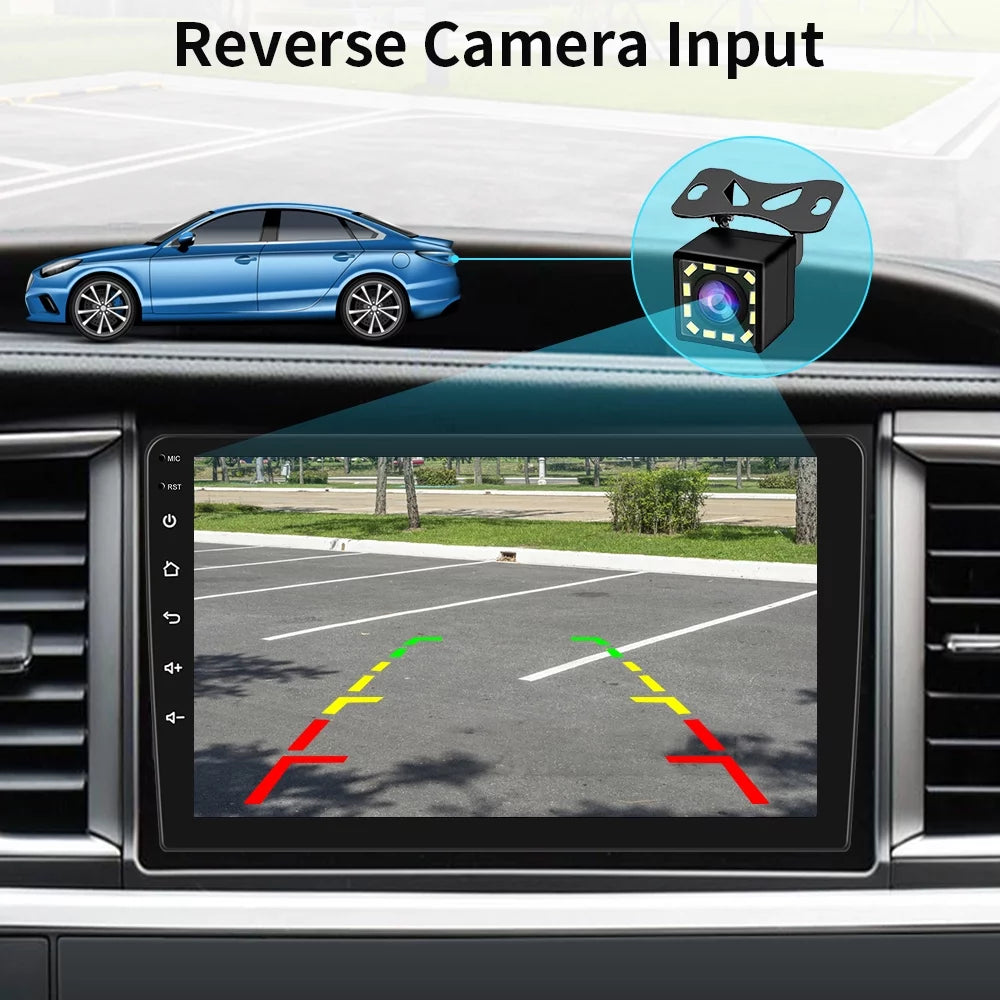 Android 12 Double 2 Din Car Stereo Radio 10.1'' HD Touch Screen 1080P Car Multimedia Player Head Unit Bluetooth WIFI GPS FM Receiver with Rearview Camera Y3386