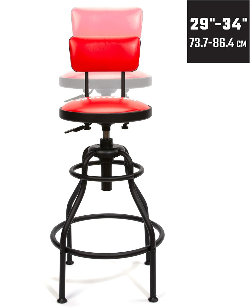 Adjustable Height Work Shop Stool with Padded Vinyl Seat Q5193