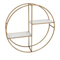 Round Metal Frame Wall Shelf with 2 Display Cases B6189