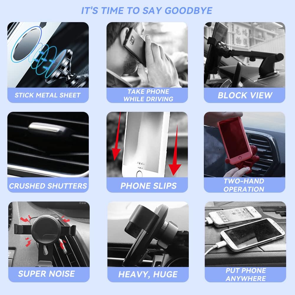 Car Phone Holder Mount for 4-7 Inch Phone Pack of 2 T6333