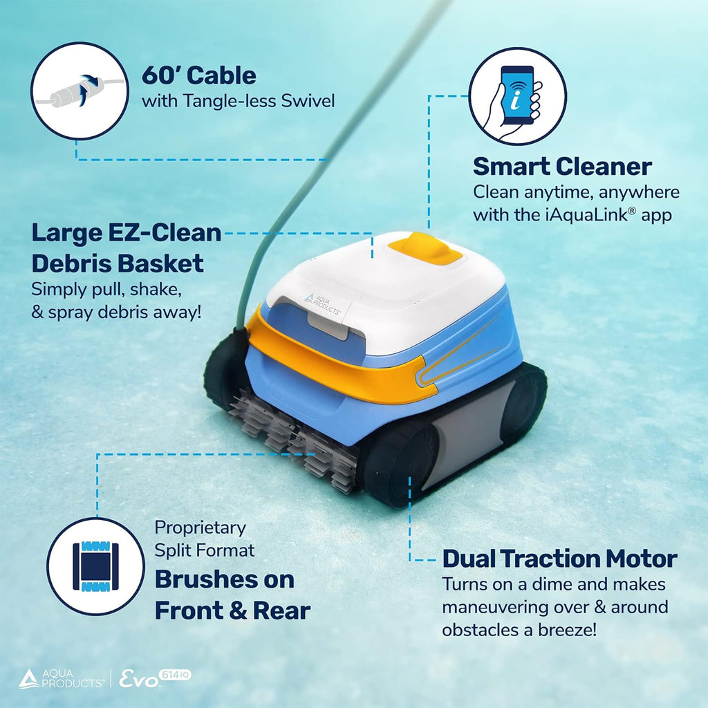 Robotic Pool Cleaner with 60ft Swivel Cable Y663