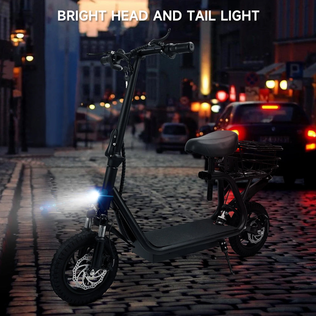500W Electric Scooter with Seat and Carry Basket G7286