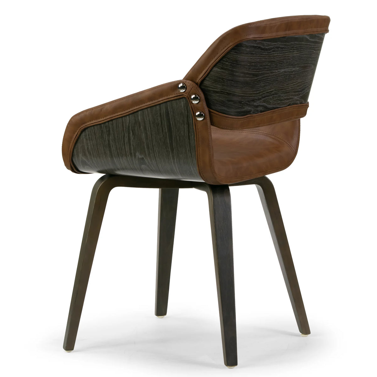 Brown Upholstered Dining Chair with Wood Legs A879350