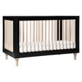 3 in 1 Convertible Crib in Black and Washed Natural X139