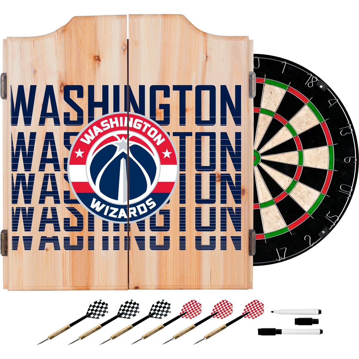 Dart Cabinet Set with Darts and Board Y88092