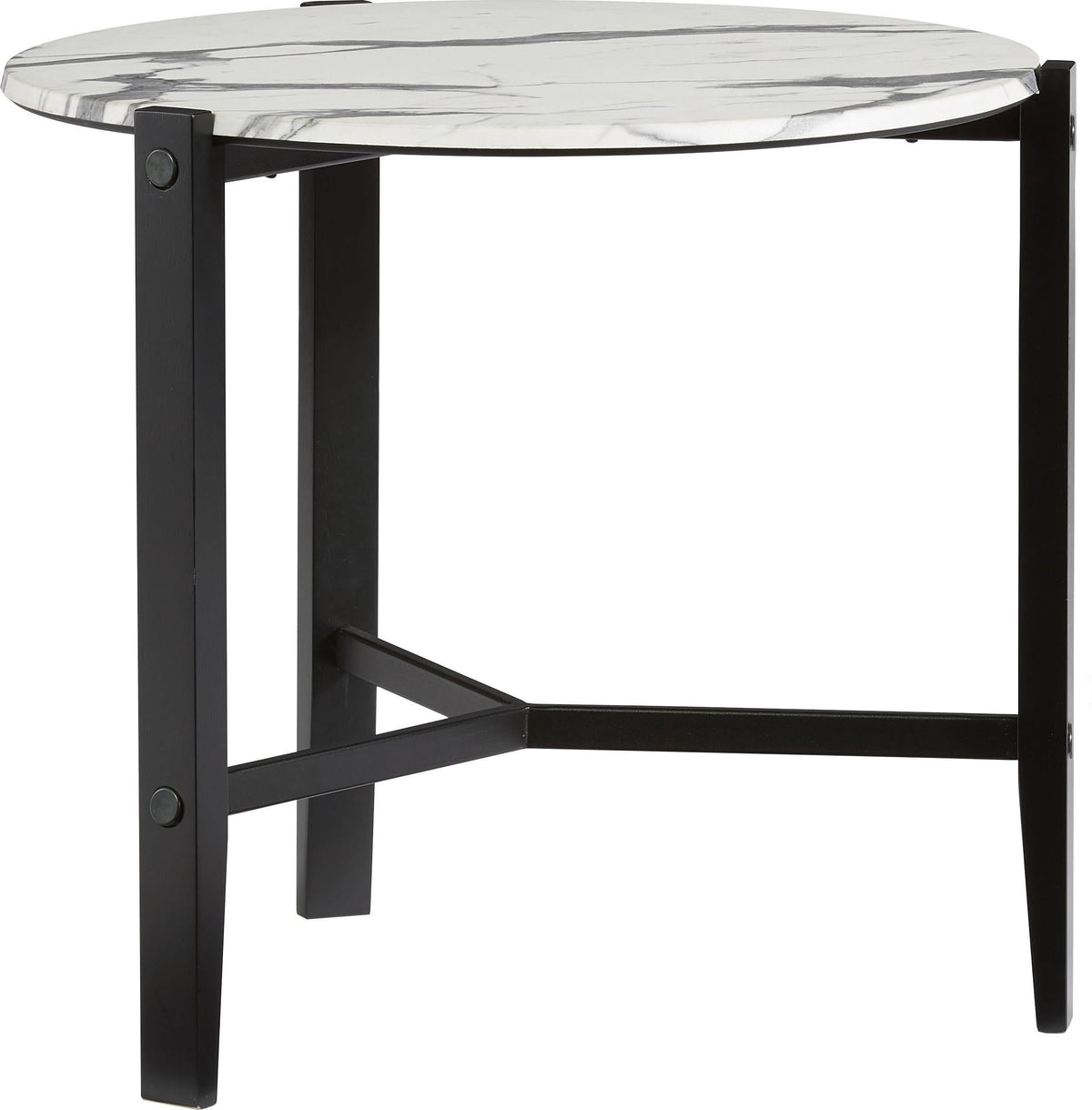 White/Black Metal End Table R7966