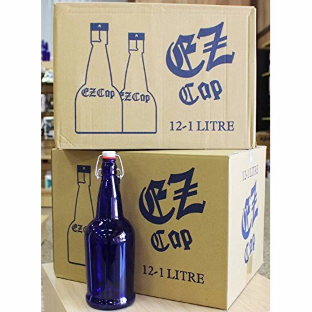 Cobalt Blue Glass Beer Bottles 2PK X8540