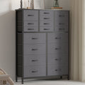 Rustic Brown 18 Drawer Fabric Dresser F407