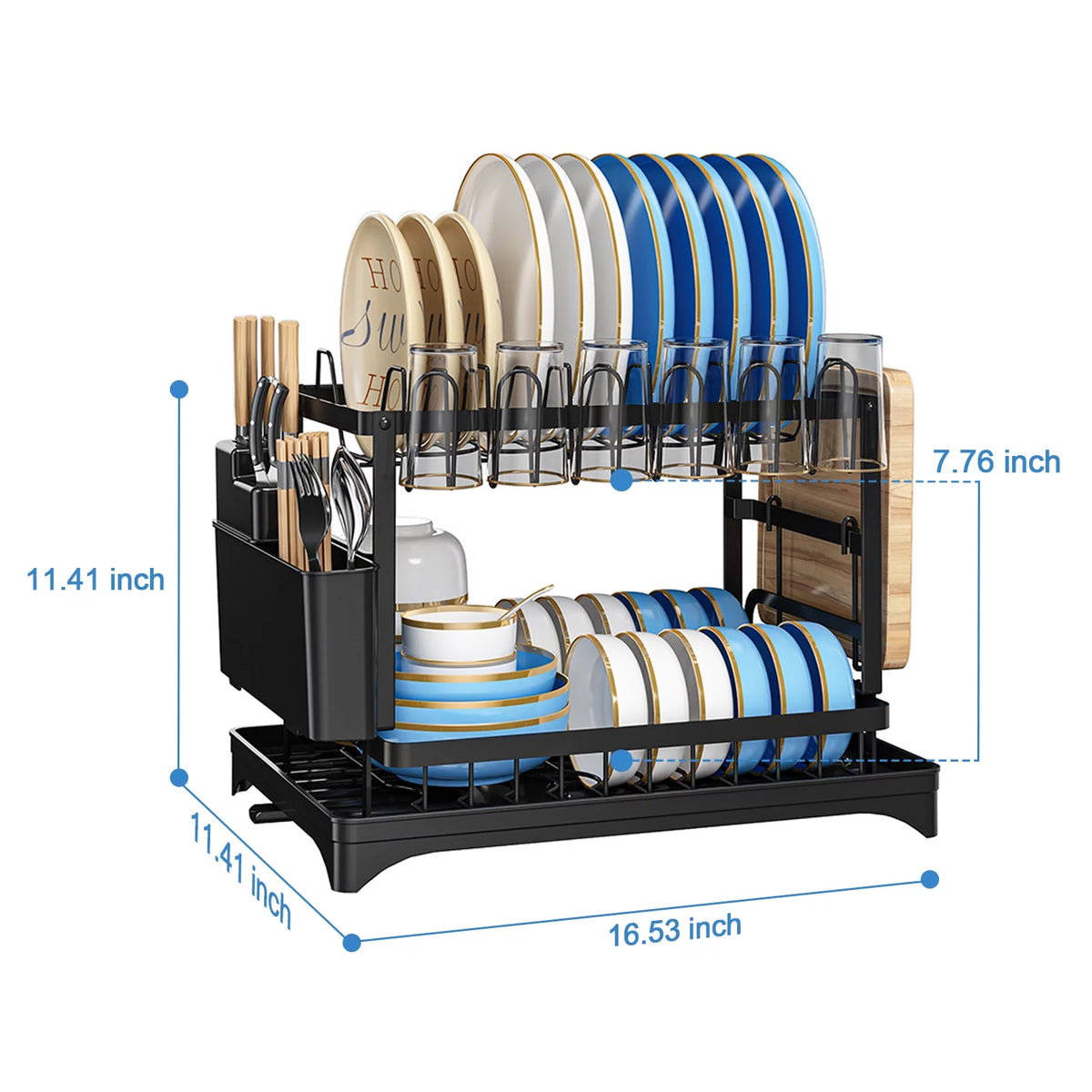 2-Tier Dish Drying Rack with Drainboard A682540
