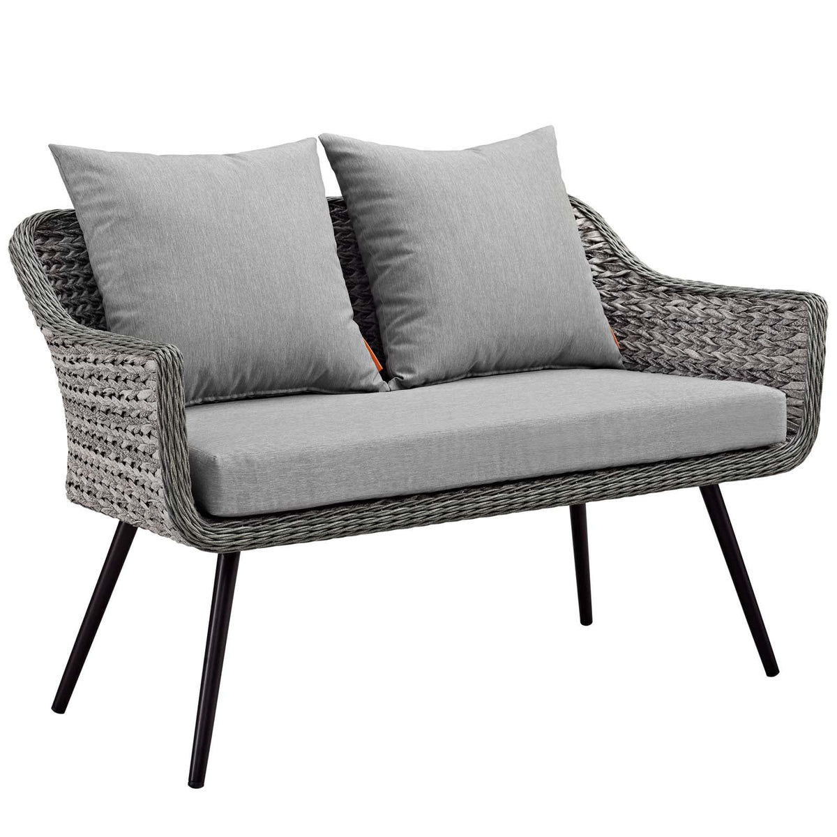 Gray 3 Piece Wicker Rattan Outdoor Loveseat and Armchair Set R534