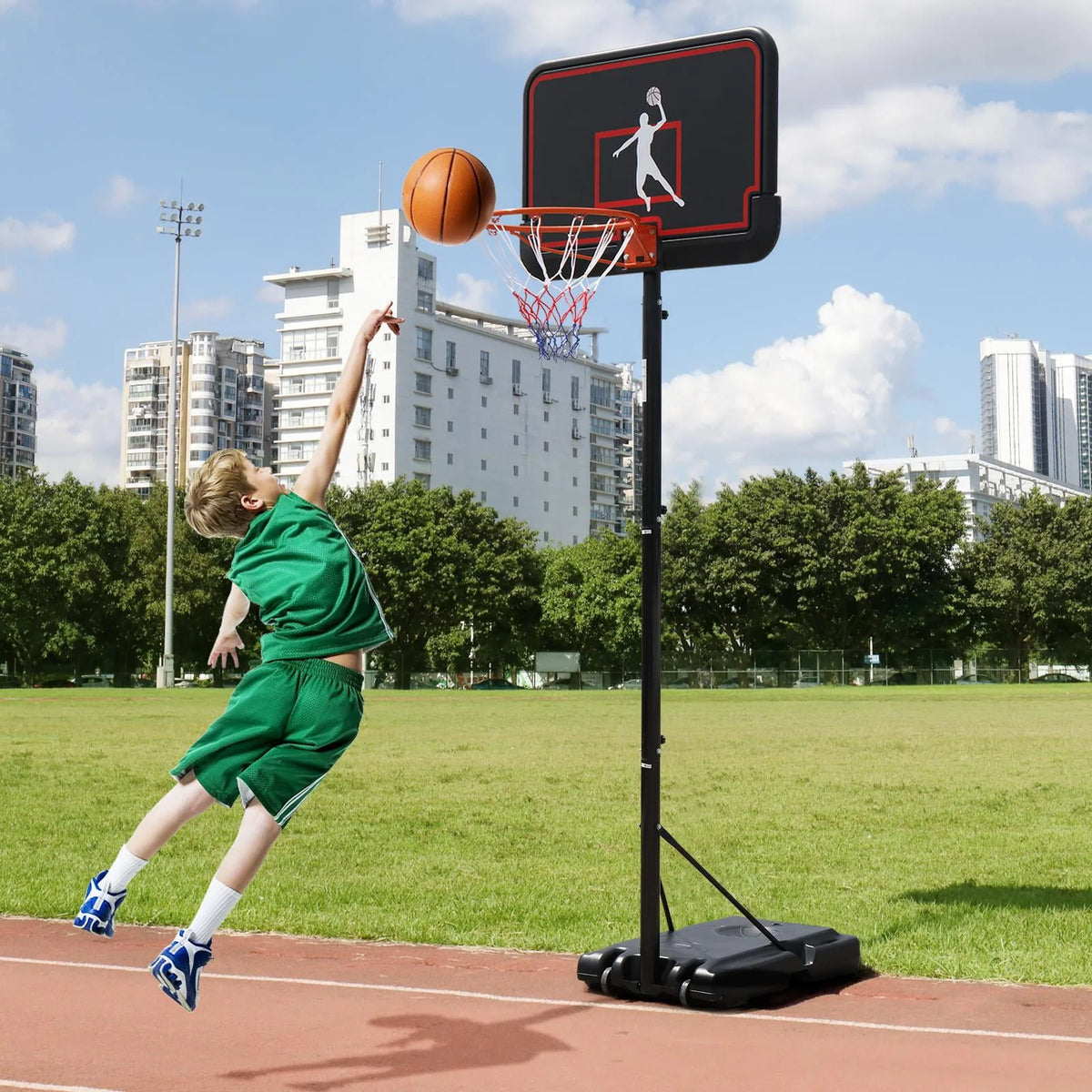 Basketball Goal Hoop Stand 8-10ft Height Adjustable B4265