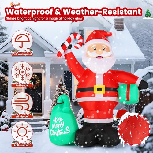 Inflatable Christmas Decorations with Built-in LED Light V7217