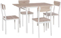 5-Piece Extendable Rectangular Dining Table Set with 4 Chairs U624