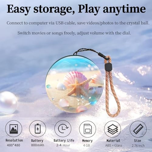 Uploadable Videos Photos 3D Crystal Ball Lamp F8771