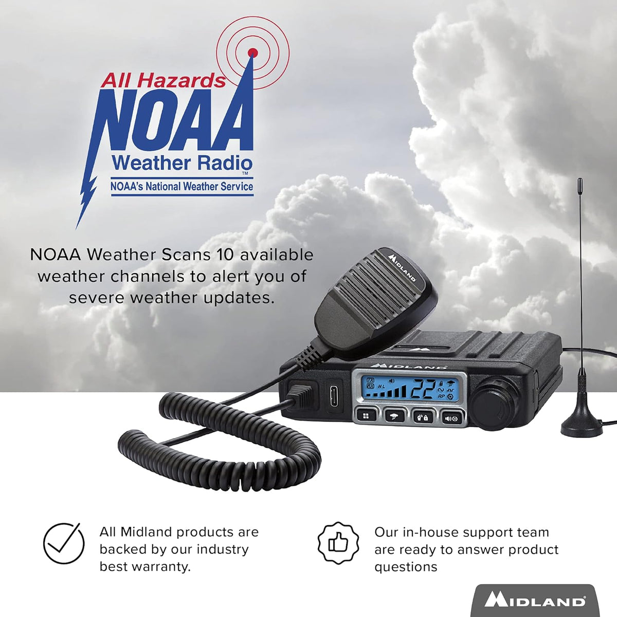 15 Watt GMRS Two-Way Radio with Magnetic Mount Antenna O788