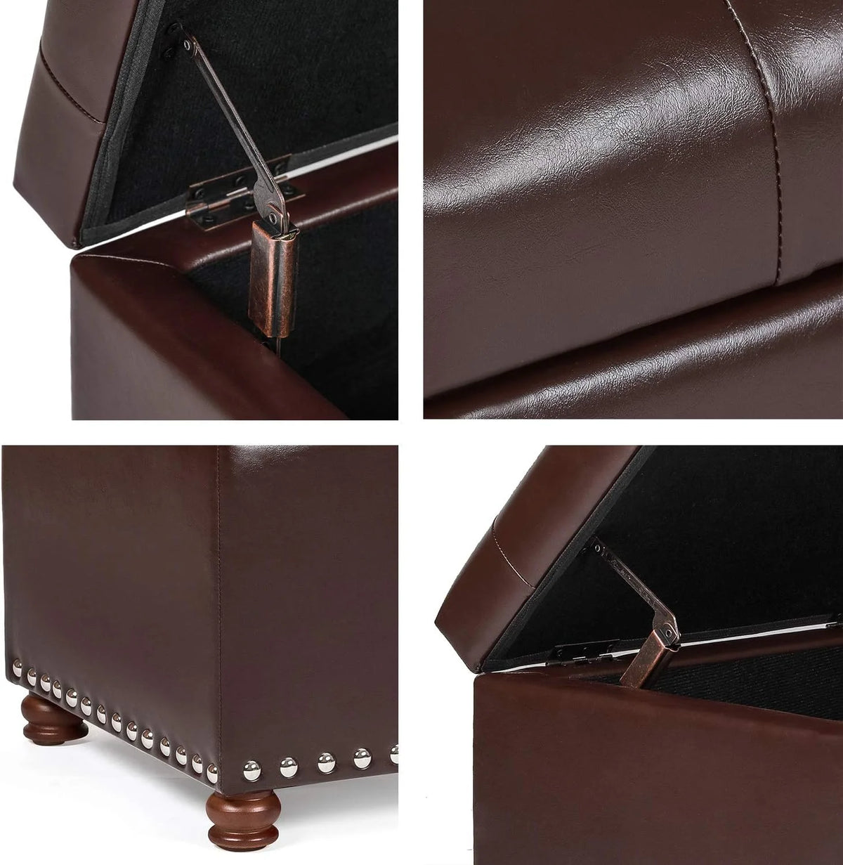 Brown Tufted Storage Ottoman Bench P268520