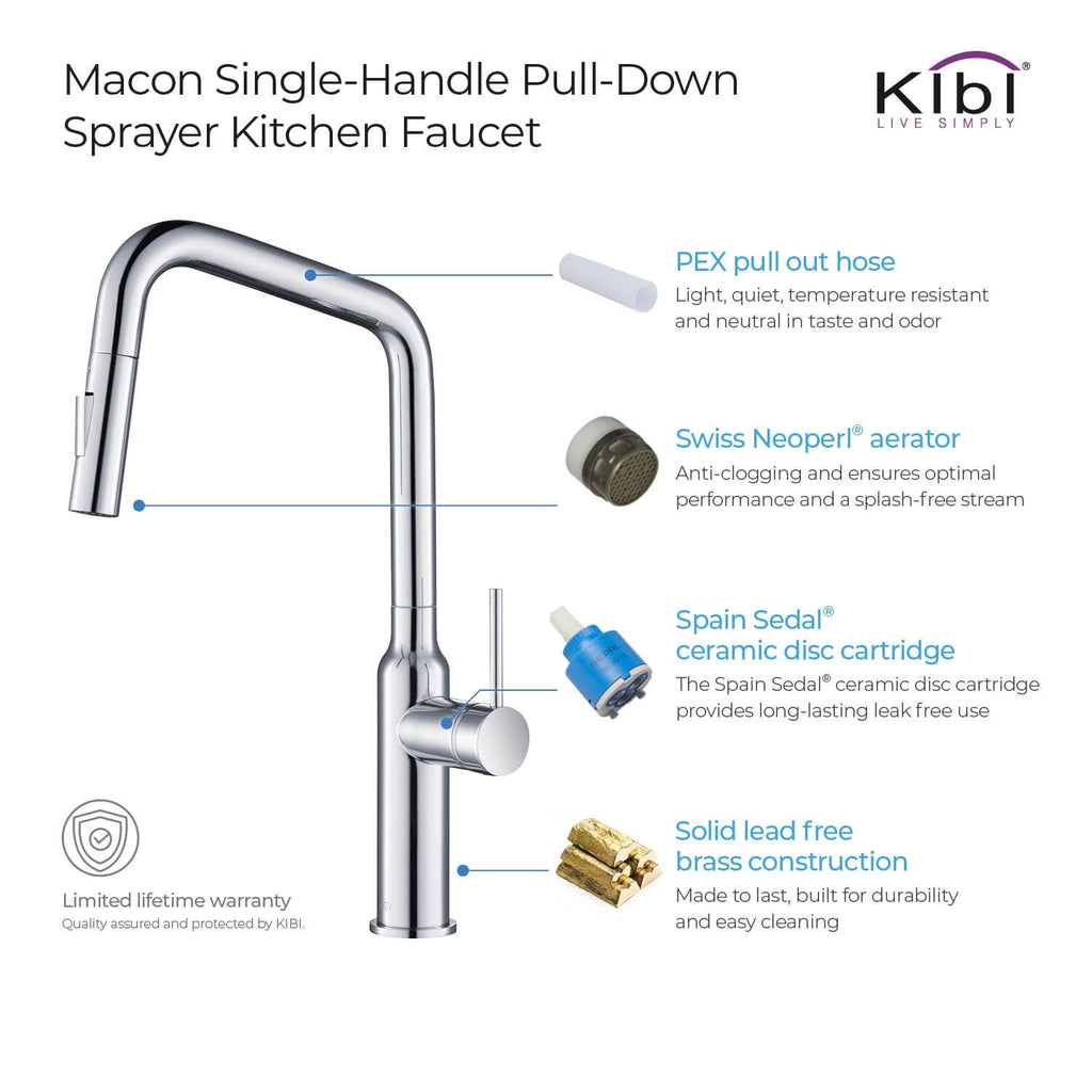 Brass Pull Out Kitchen Faucet with Sprayer Matte Black B127