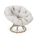Papasan Swivel Chair Cushion Light Brown and Beige G8451