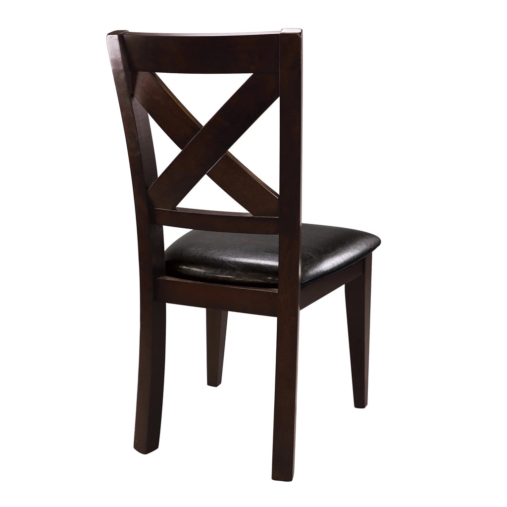 5pc Dining Room Table and 4 Side Chairs Merlot Finish C849356