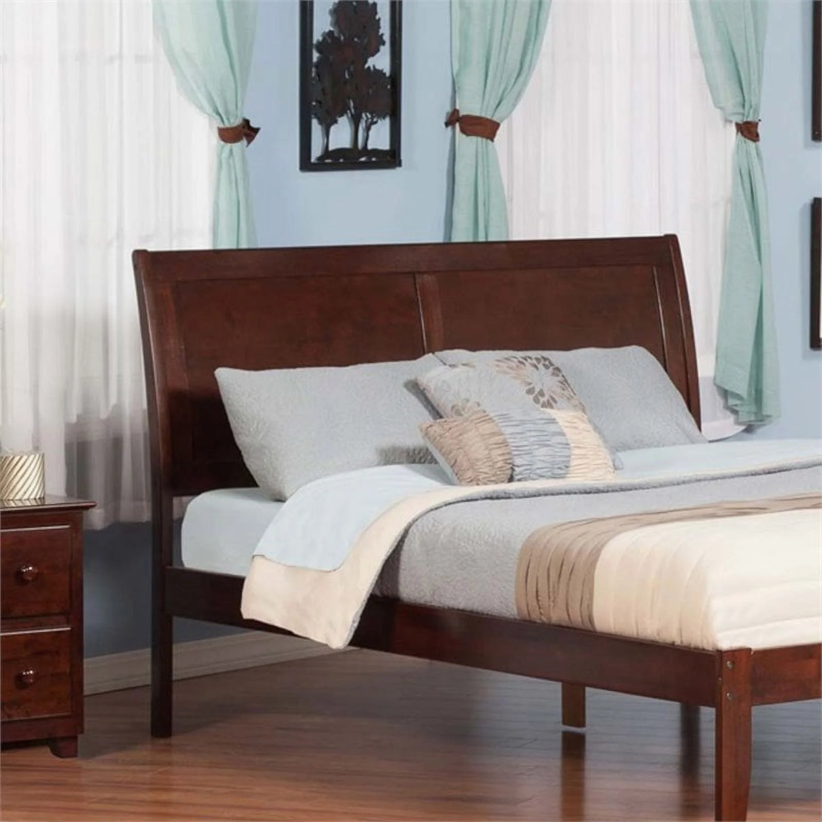 Walnut Queen Size Wood Headboard X316255