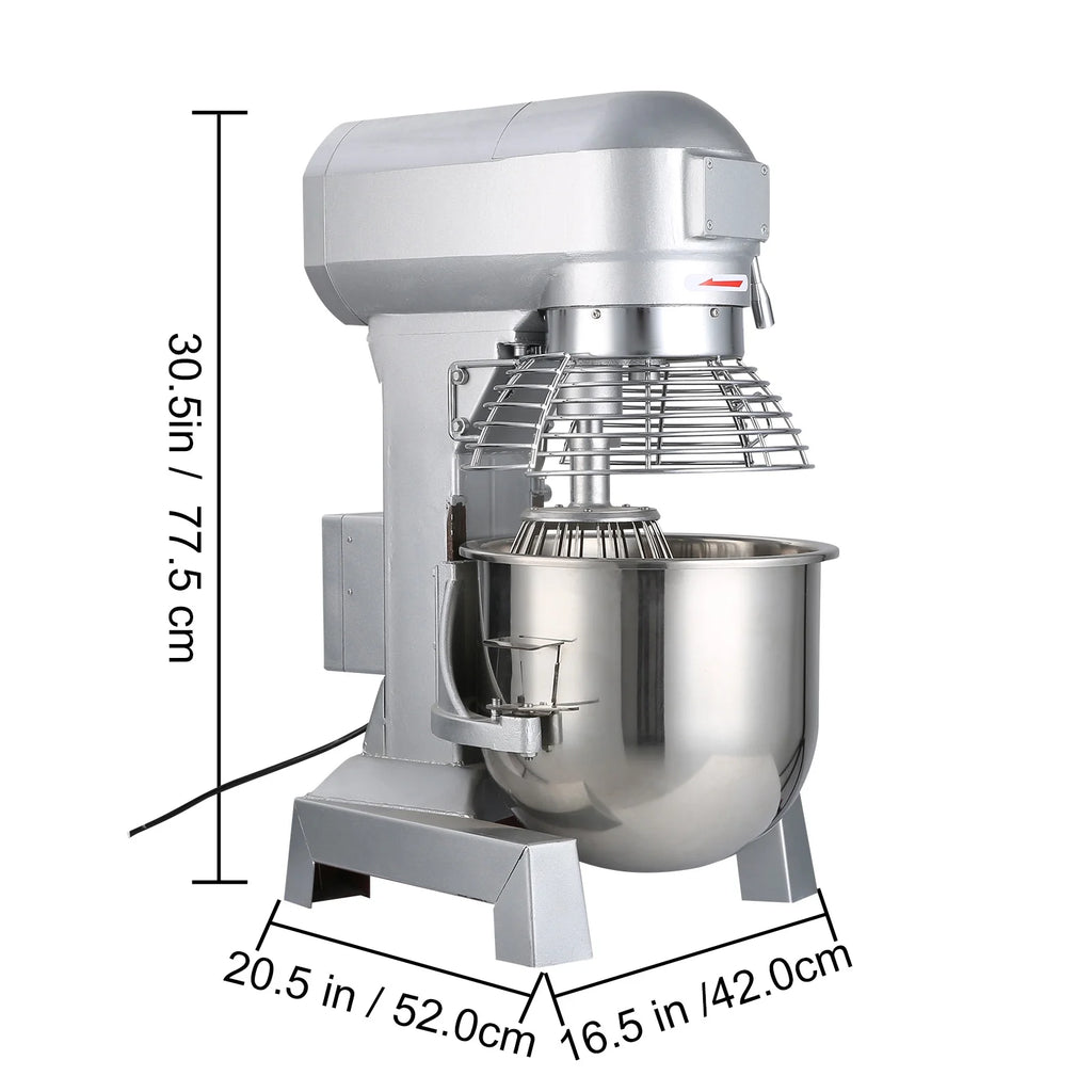Commercial Food Mixer 20Qt 750W 3 Speeds Stainless Steel Bowl B75335