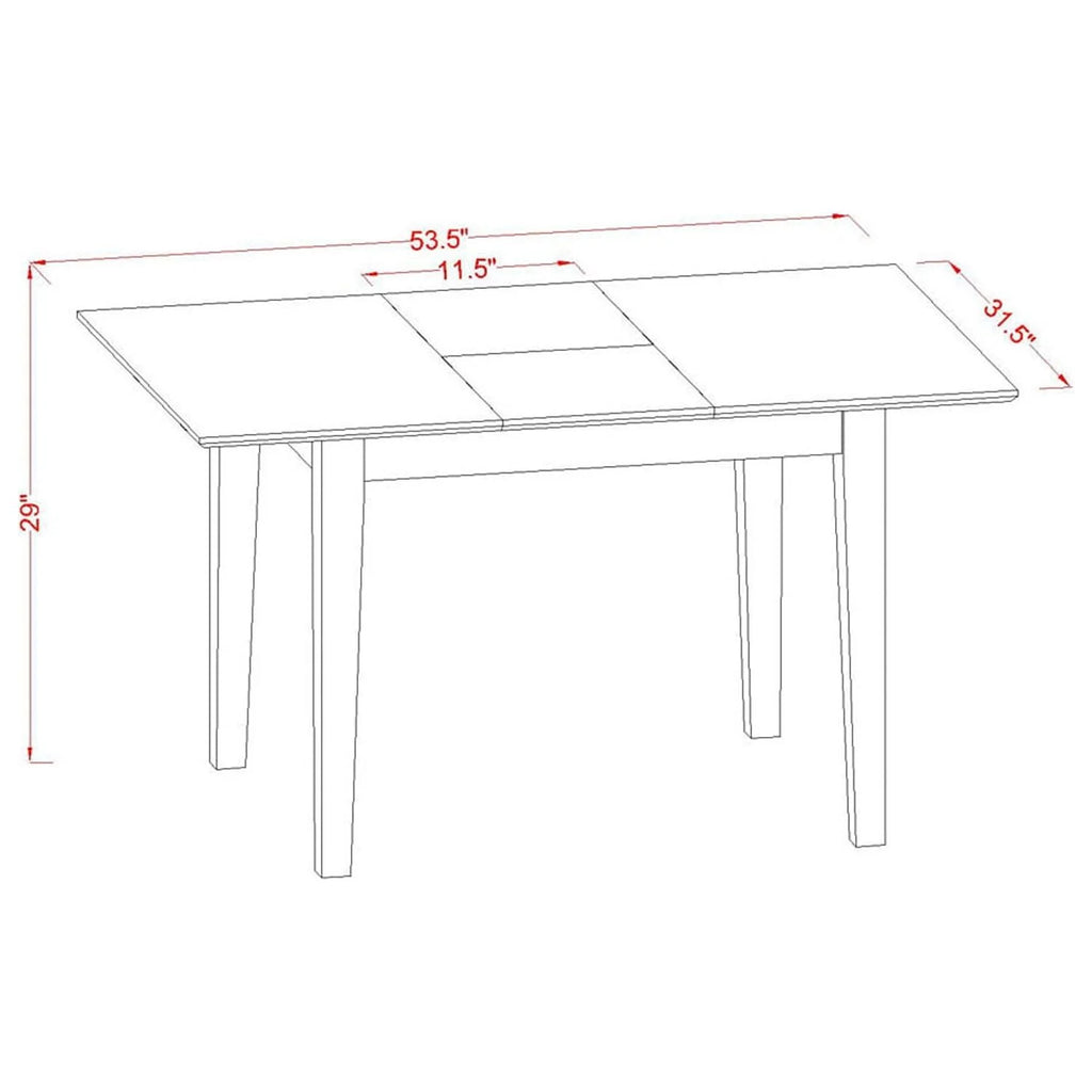 3Pc Rectangular Table With 2 Double X Back Chairs I865610