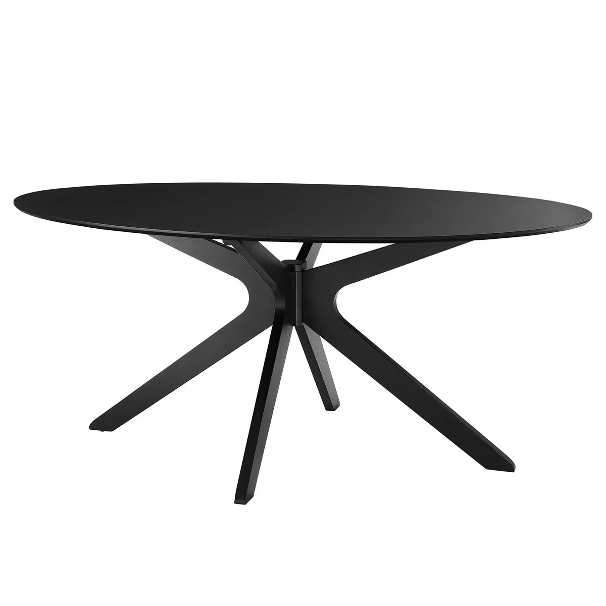 Black Oval Wood Dining Table Q165