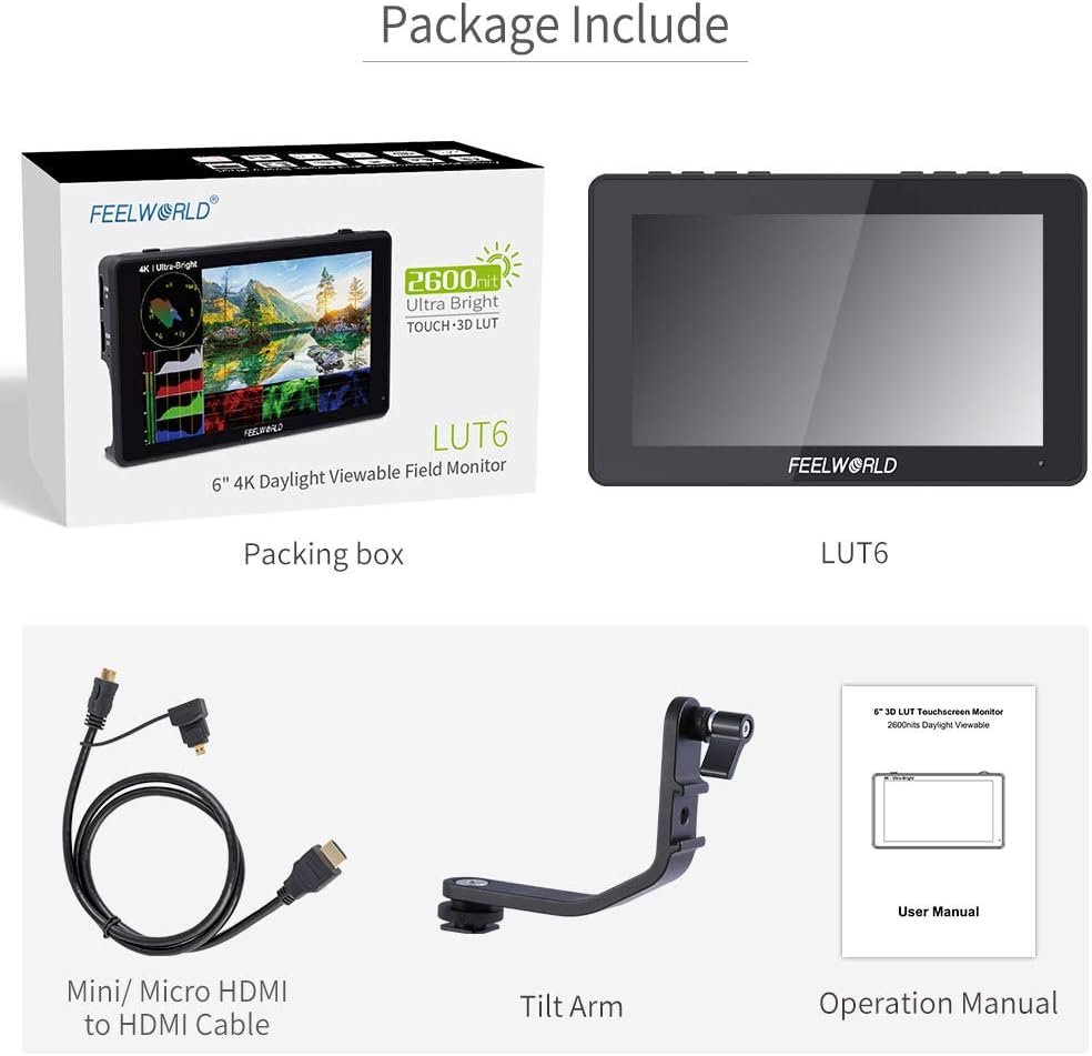6 Inch Touch Screen DSLR Camera Field Monitor O62188