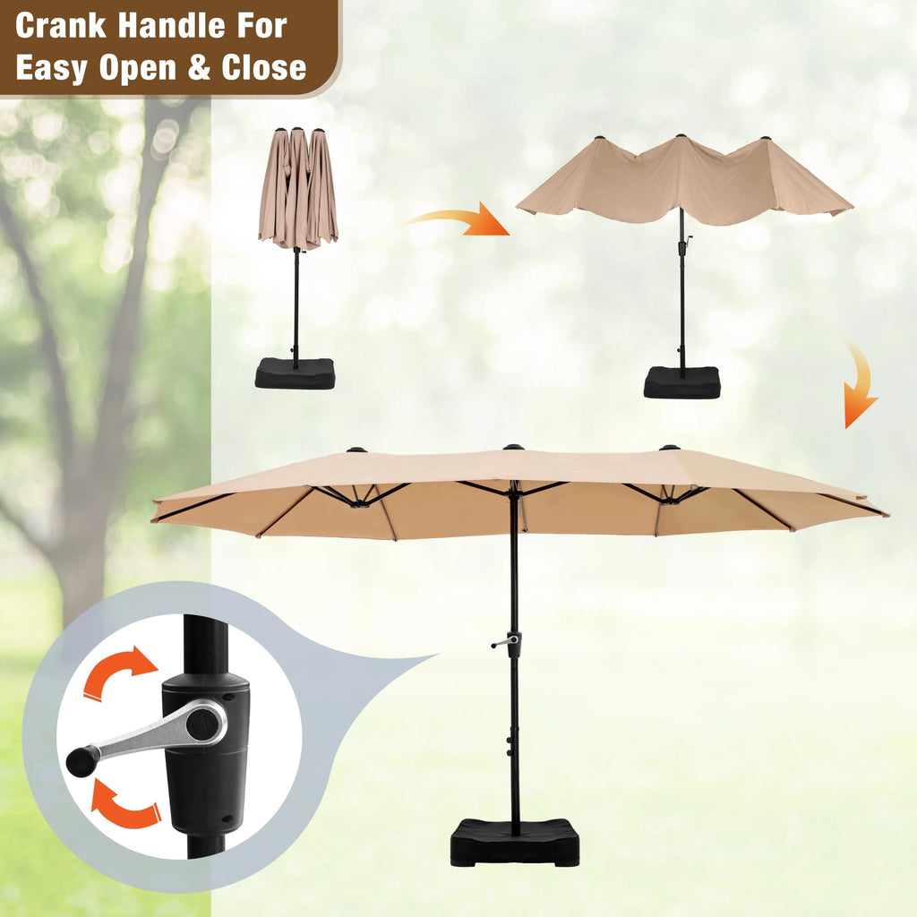 8 Pieces Outdoor Patio Dining Set with Navy Umbrella F119413