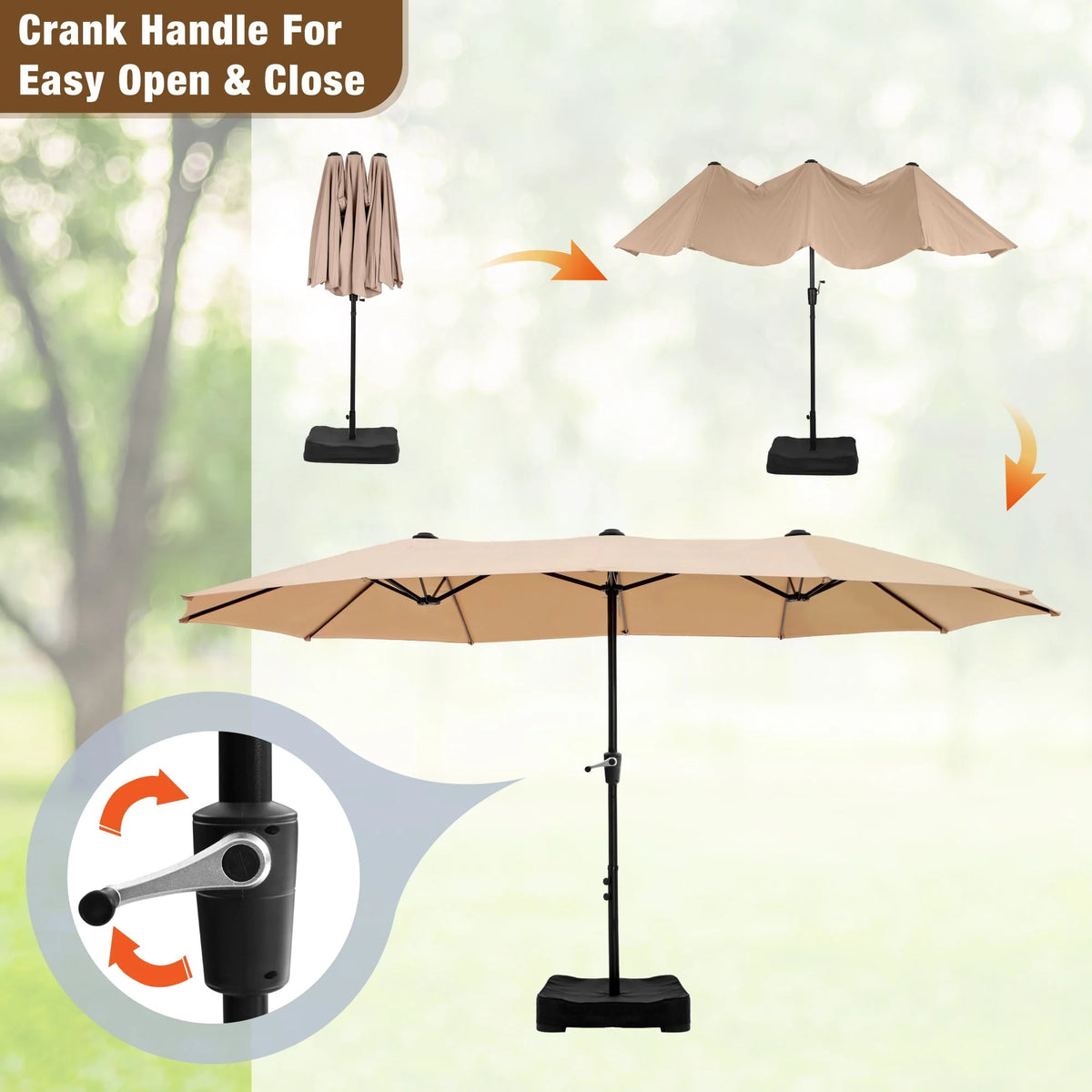 8 Pieces Outdoor Patio Dining Set with Navy Umbrella F119413