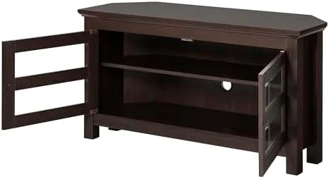 Espresso Brown Wood Corner TV Stand H62441