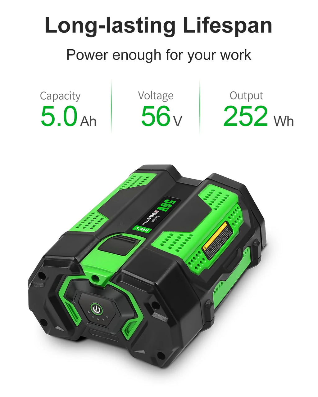 56V 5.0Ah Lithium Battery with Fuel Gauge Y6712