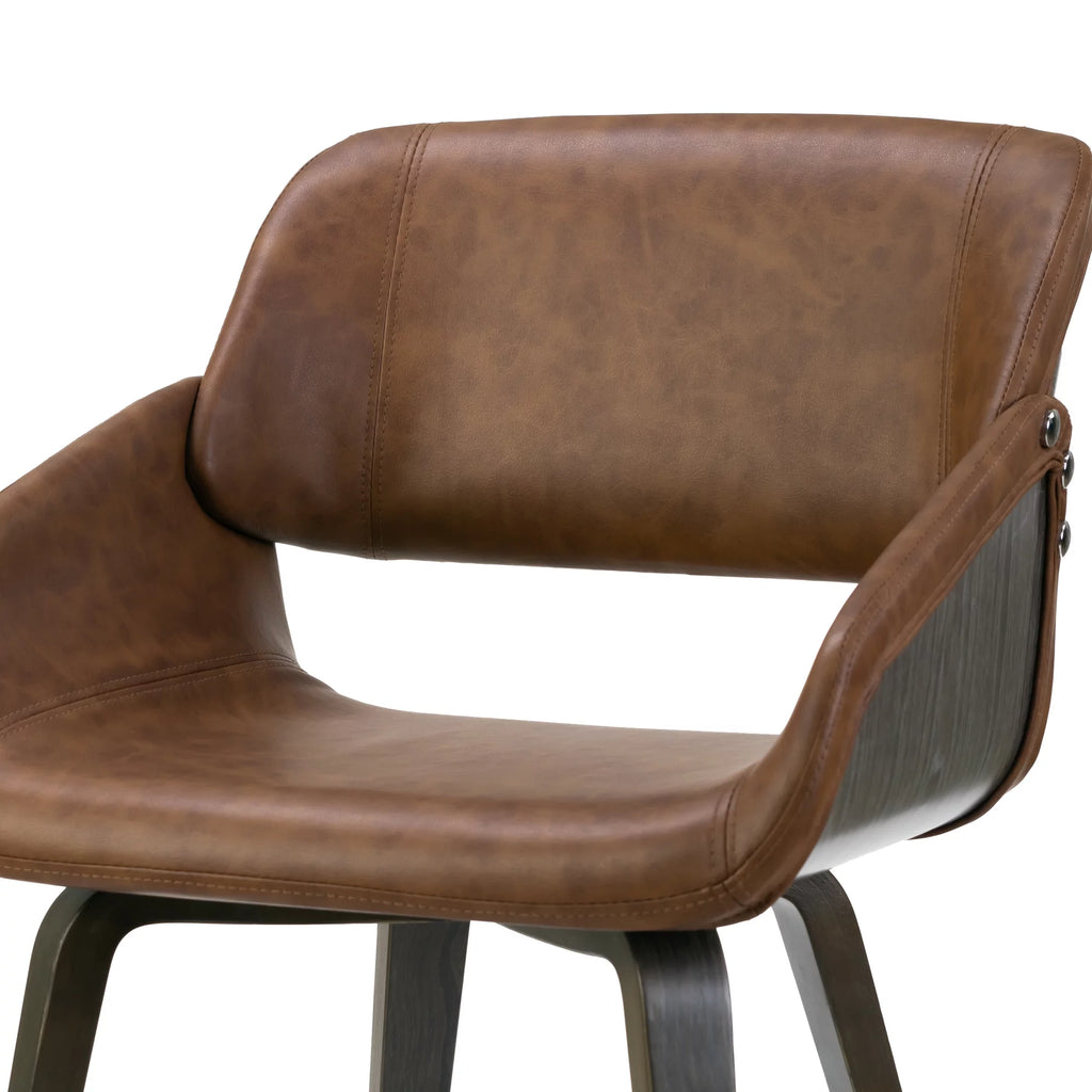 Brown Upholstered Dining Chair with Wood Legs A879350