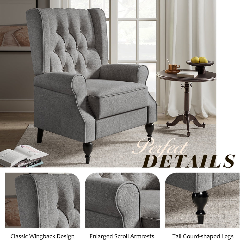 Dark Grey Upholstered Recliner Chair W83928