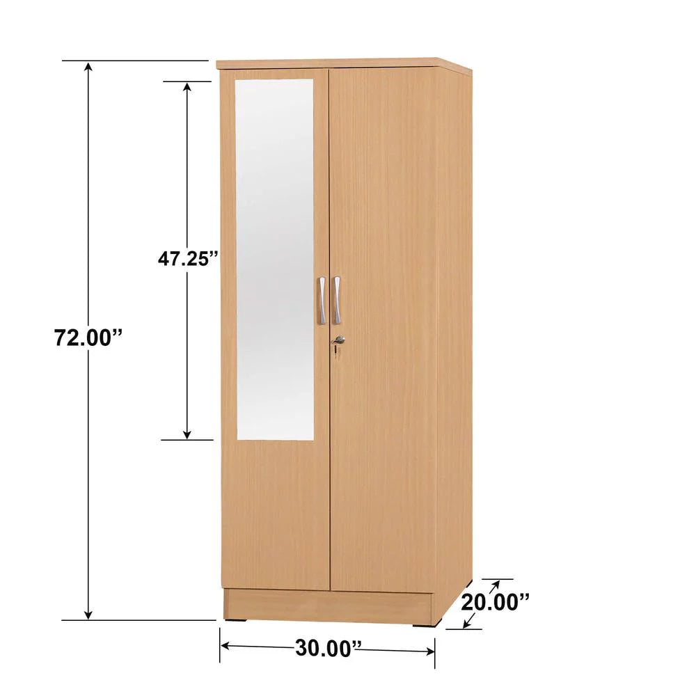 Two Door Armoire Wardrobe with Mirror X250