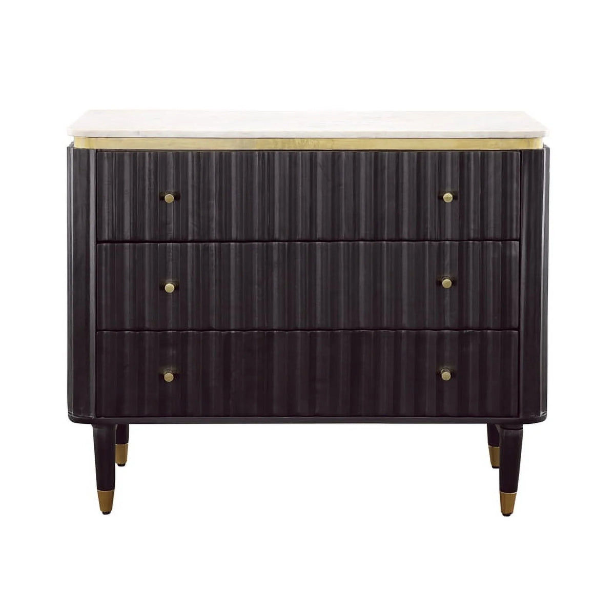 Black and Gold 3-Drawer Wood Chest W75310