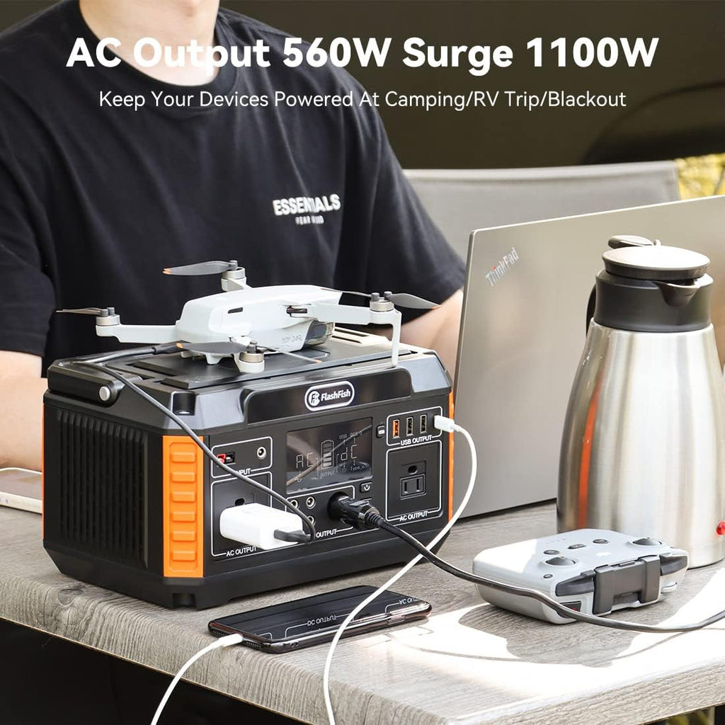 560W Portable Power Station with AC Outlets and USB Outputs W6441
