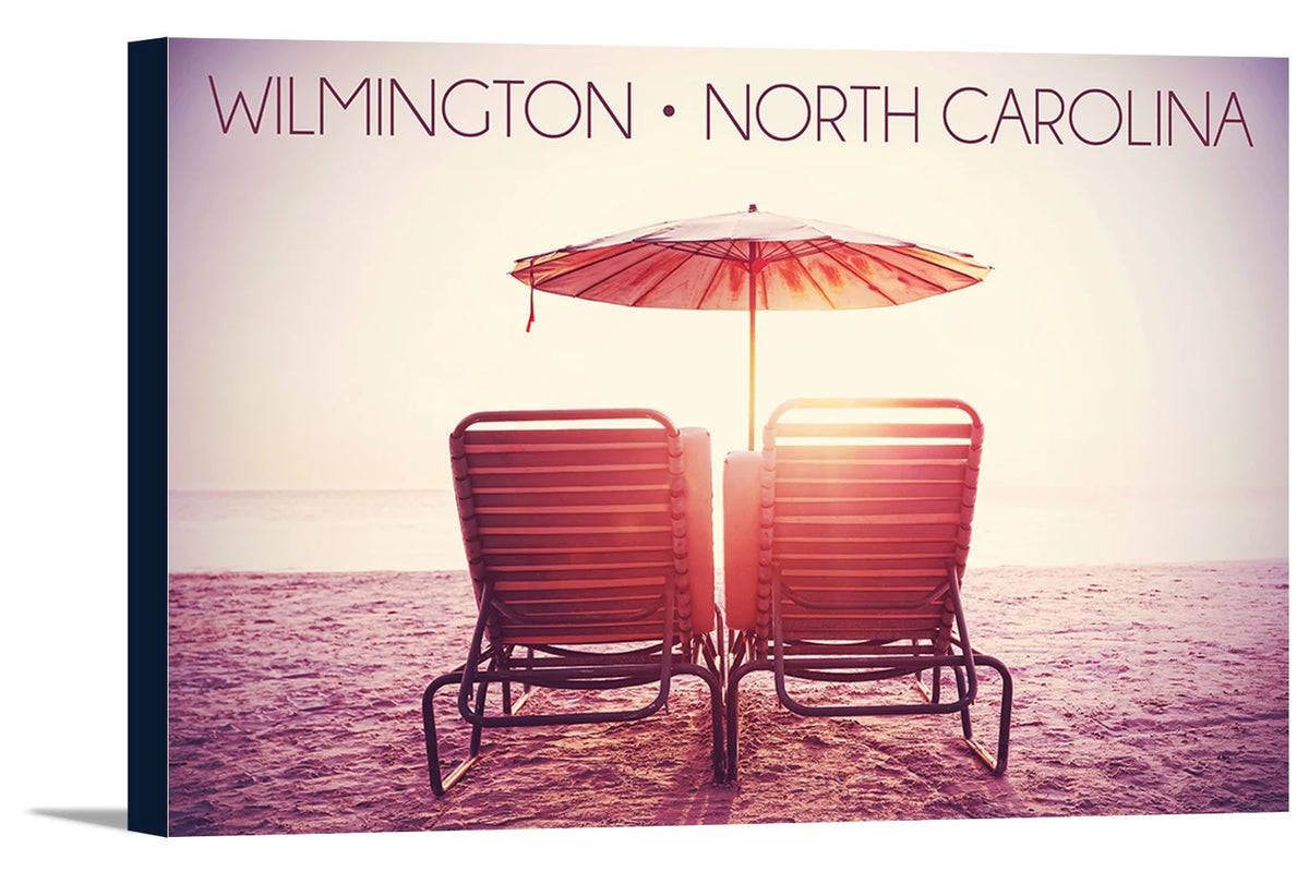 Beach Chairs & Sunshine 18x12 Gallery Wrapped Stretched Canvas V246498